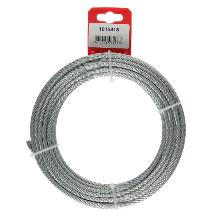 Mack 1015816 - verzinkte staalkabel 6x19 10m 5mm wll 250 kg din en 12385-4 | 5 stuks