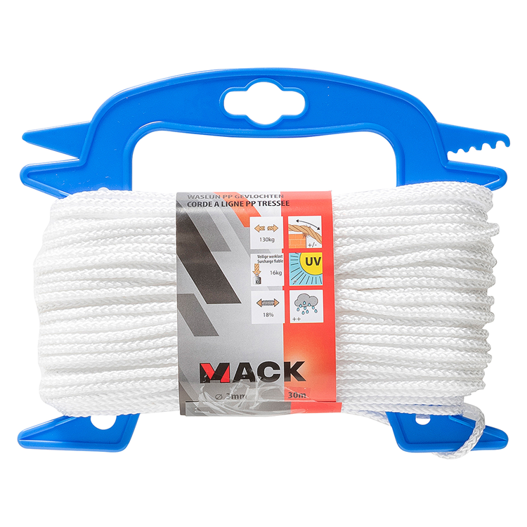 Mack 1013961 - multilon touw wit haspel 3mm 30m | 5 stuks