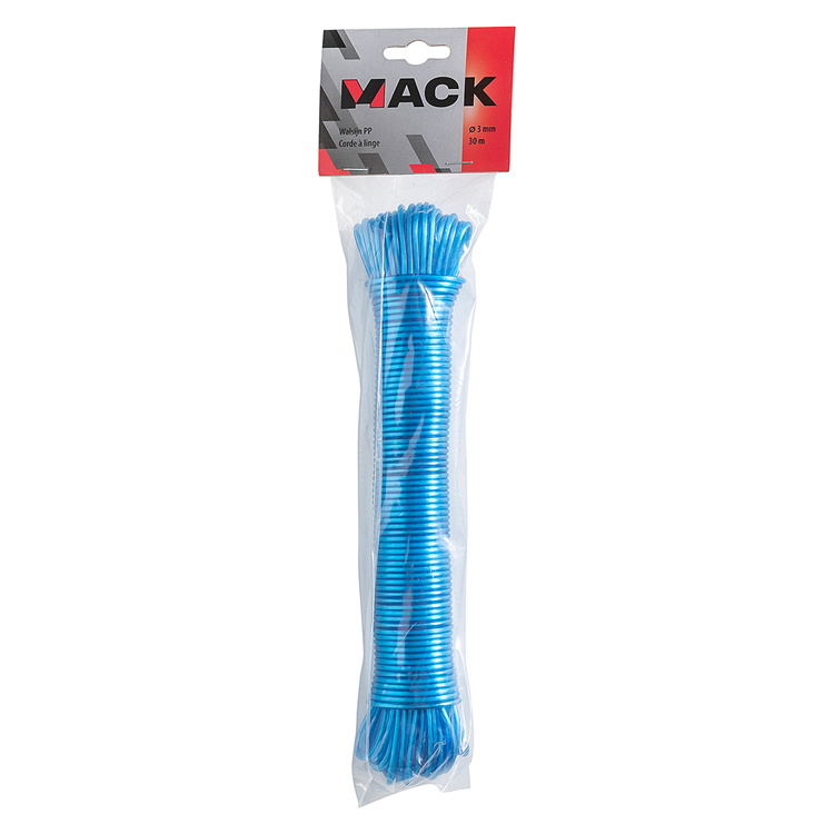 Mack 1014009 - waslijndraad pp blauw streng 3mm 30m | 5 stuks