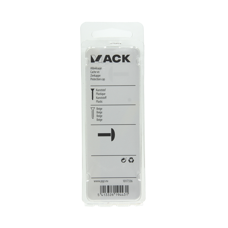Mack 1017336 - afdekkapje kunststof beige 40 st | 10 stuks