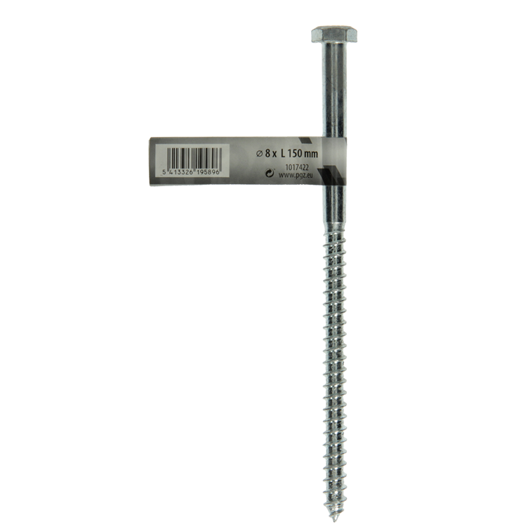 Mack 1017422 - houtdraadbout staal verzinkt 1 st 8 x 150 mm | 10 stuks
