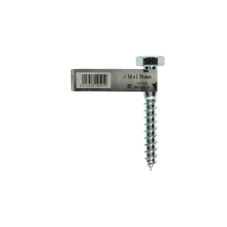 Mack 1017424 - houtdraadbout staal verzinkt 1 st 10 x 70 mm | 10 stuks