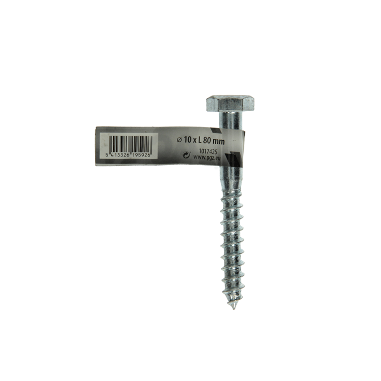 Mack 1017425 - houtdraadbout staal verzinkt 1 st 10 x 80 mm | 10 stuks