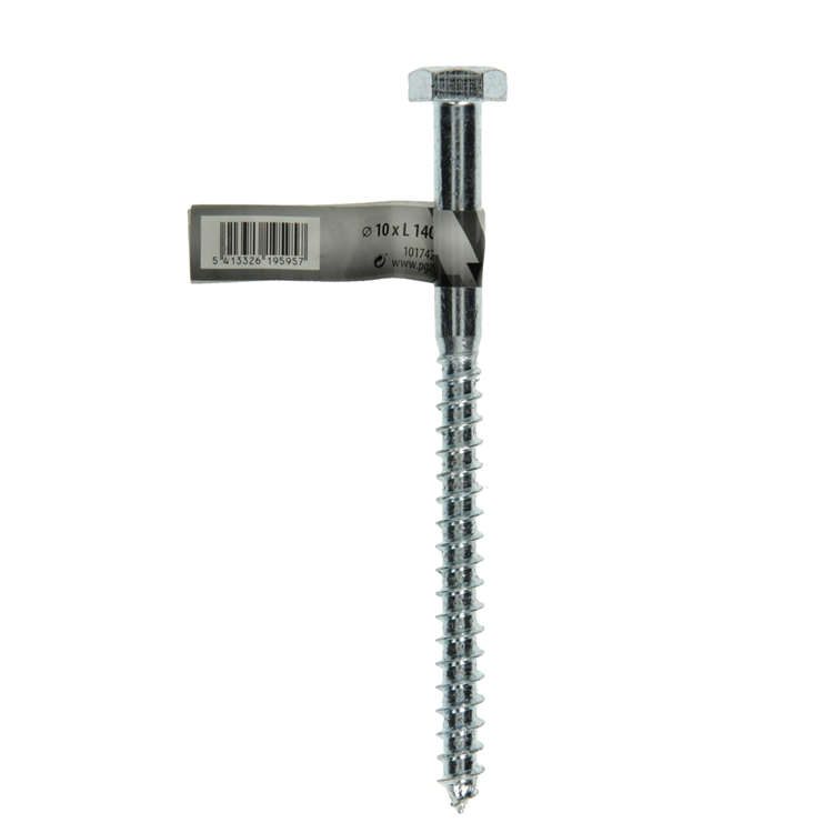 Mack 1017428 - houtdraadbout staal verzinkt 1 st 10 x 140 mm | 10 stuks