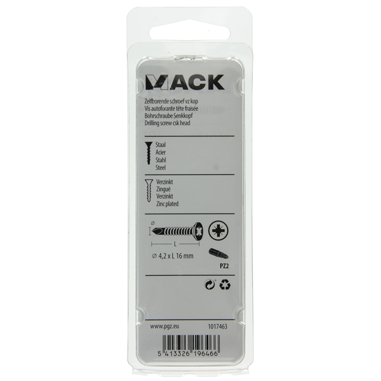 Mack 1017463 - zelfborende schroef vz kop verz. 28 st 4,2 x 16 mm | 10 stuks