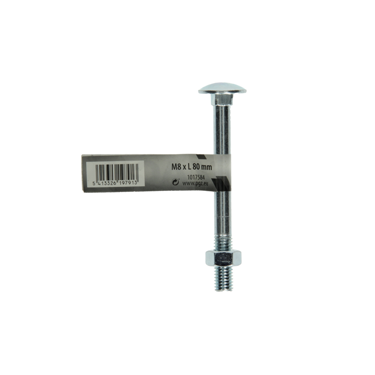 Mack 1017584 - houtbout + moer staal verzinkt1 st m8 x 80 mm | 10 stuks