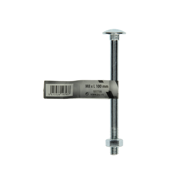 Mack 1017586 - houtbout + moer staal verzinkt1 st m8 x 100 mm | 10 stuks