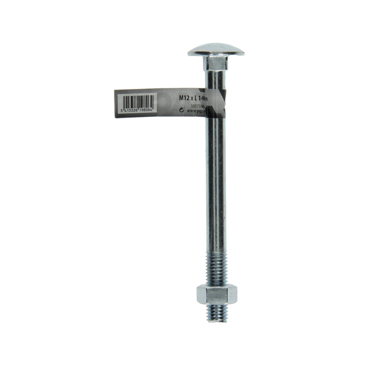 Mack 1017596 - houtbout + moer staal verzinkt1 st m12 x 140 mm | 10 stuks