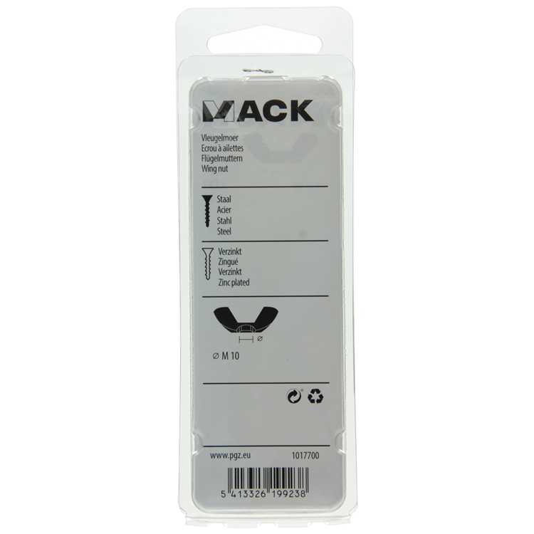 Mack 1017700 - vleugelmoer staal verzinkt 2 st m10 | 5 stuks