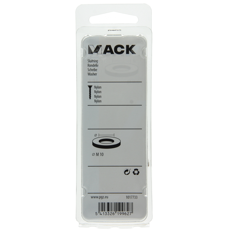 Mack 1017733 - sluitring nylon 5 st m10 | 10 stuks
