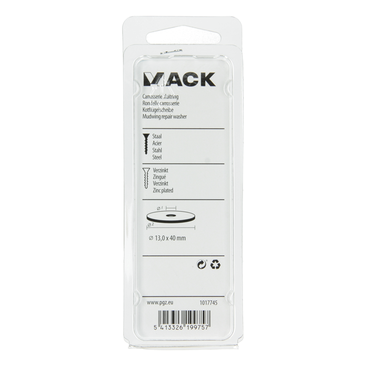Mack 1017745 - carrosserie sluitring verzinkt6 st 13,0 x 40 mm | 5 stuks