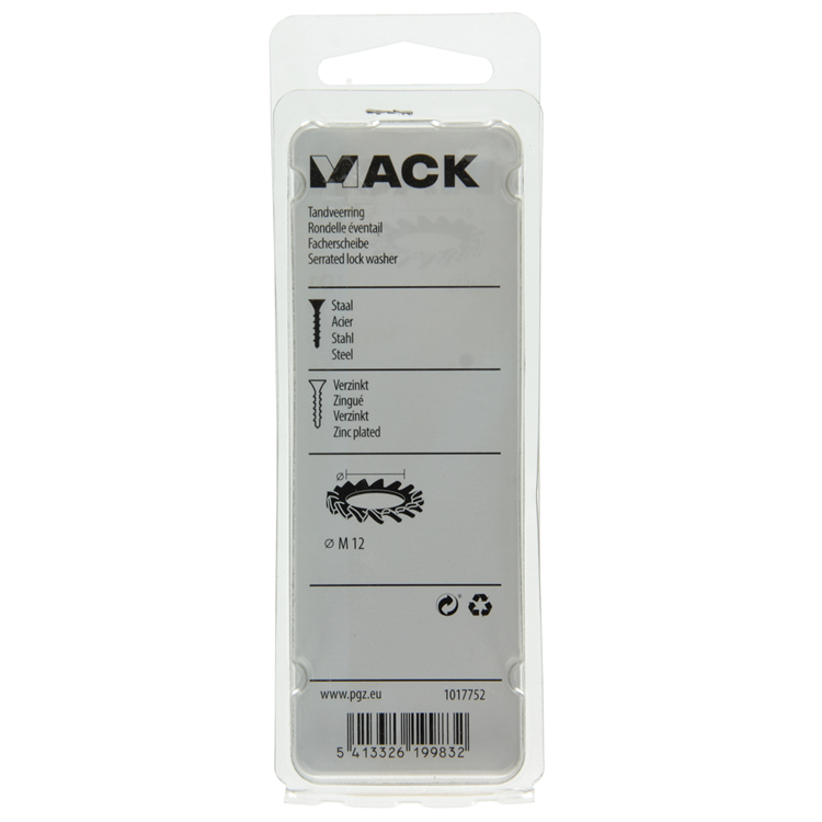 Mack 1017752 - tandveerring staal verzinkt 8st m12 | 10 stuks