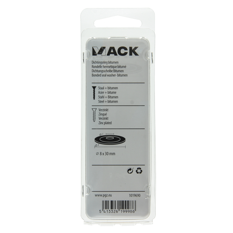 Mack 1019690 - dichtingsring bitumen verzinkt6 st 8 x 30 mm | 10 stuks