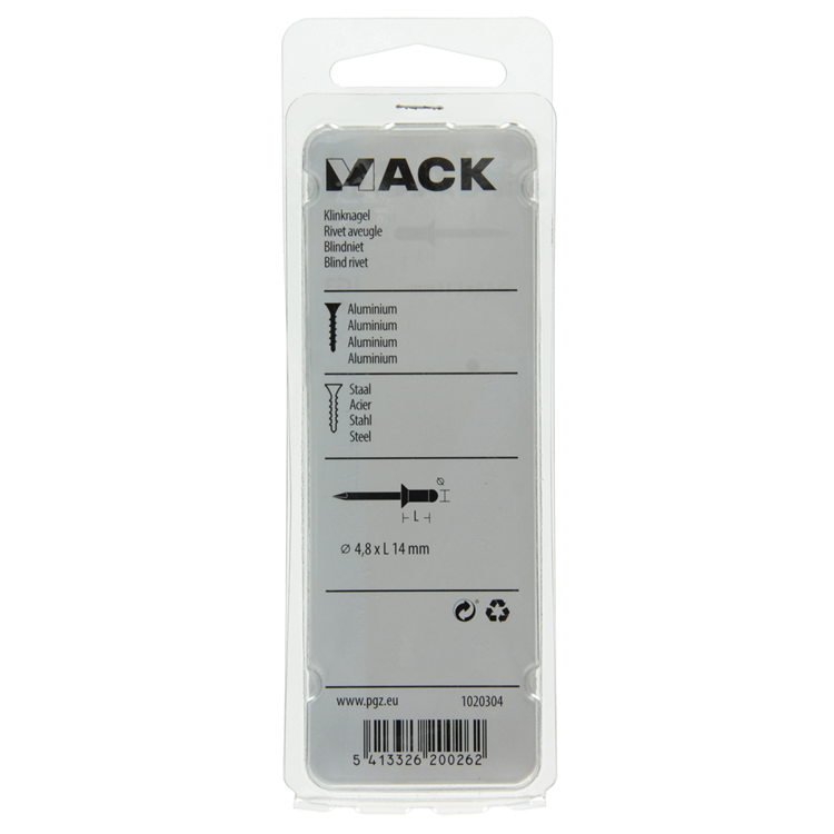 Mack 1020304 - 20 blindnieten alu 4,8x14mm | 5 stuks