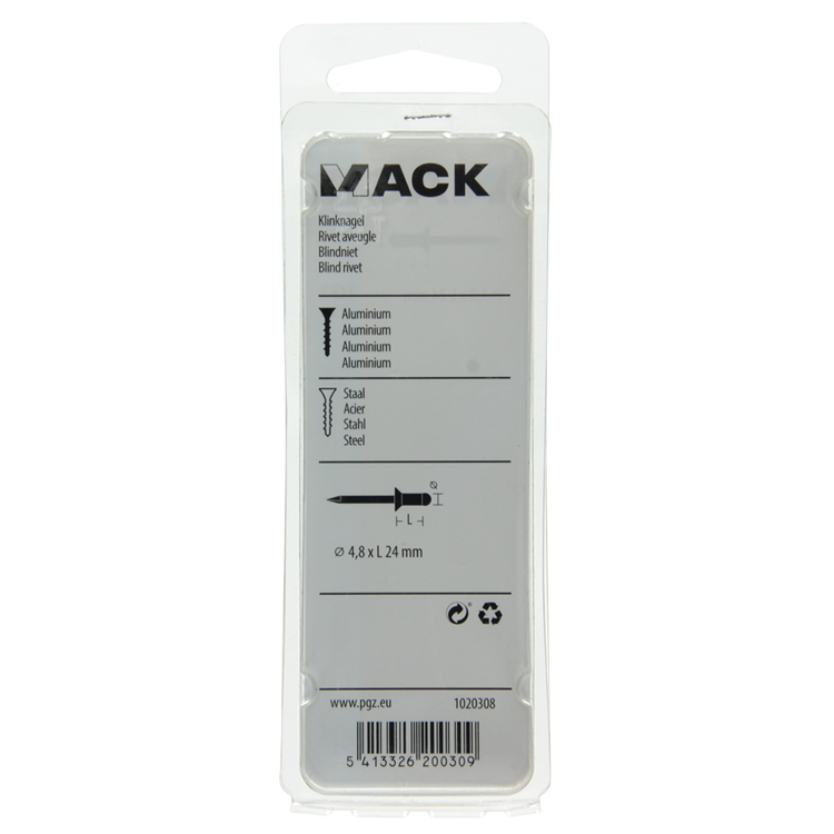 Mack 1020308 - 13 blindnieten alu 4,8x24mm | 5 stuks