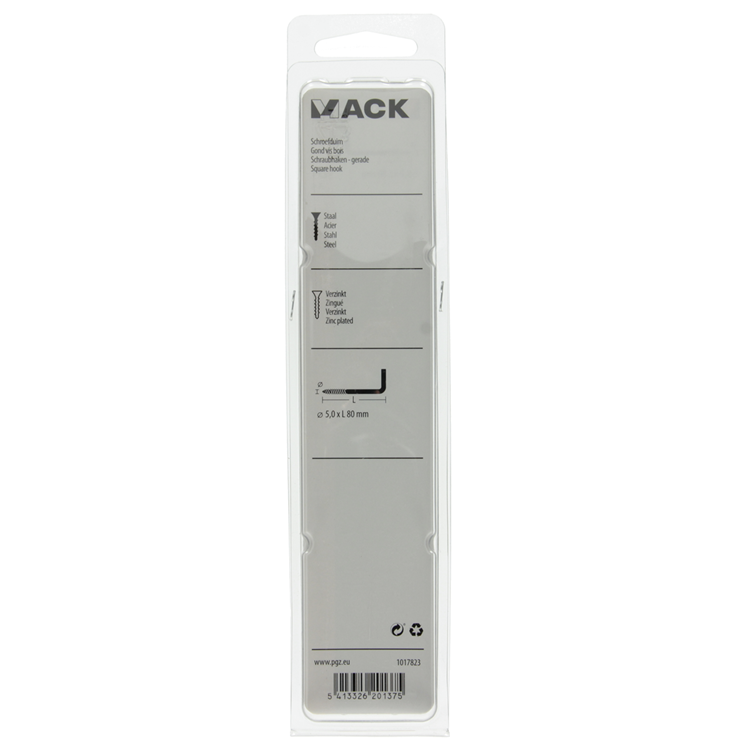 Mack 1017823 - schroefduim staal verzinkt 4st 5,0 x 80 mm | 5 stuks