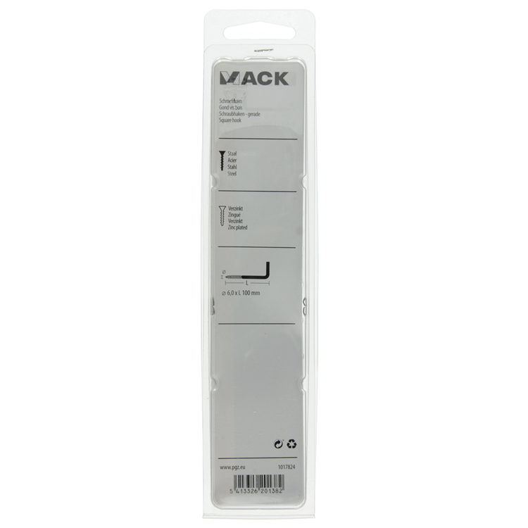 Mack 1017824 - schroefduim staal verzinkt 3 st 6,0 x 100 mm | 5 stuks