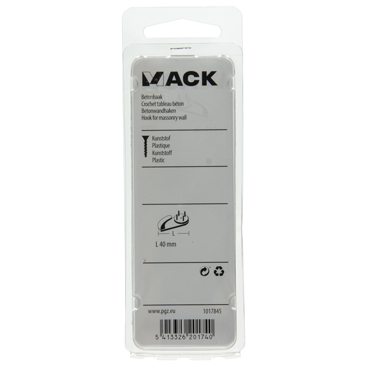 Mack 1017845 - betonhaak kunststof 3st 40mm | 10 stuks