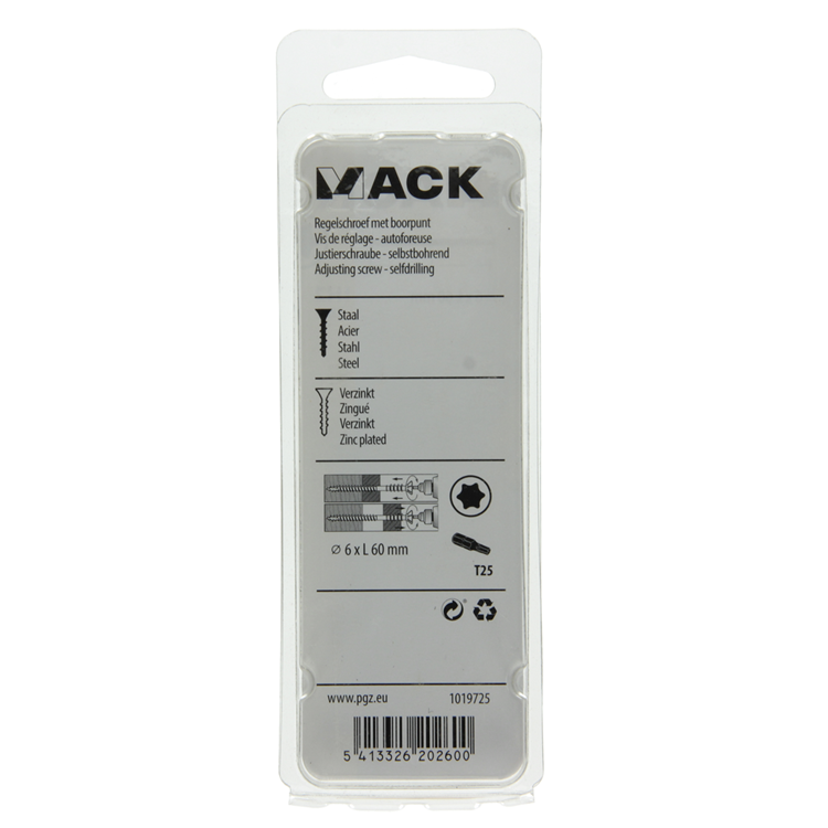 Mack 1019725 - regelschroef verzinkt 10 st 6 x 60 mm | 10 stuks