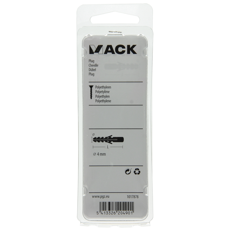 Mack 1017878 - plug polyethyleen 50 st 4 mm | 10 stuks