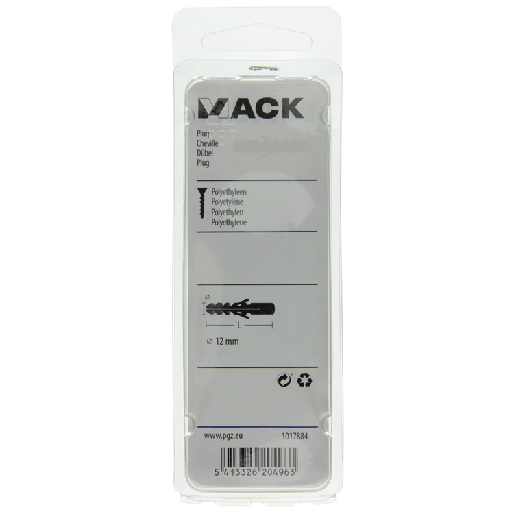 Mack 1017884 - plug polyethyleen 6 st 12 mm | 5 stuks
