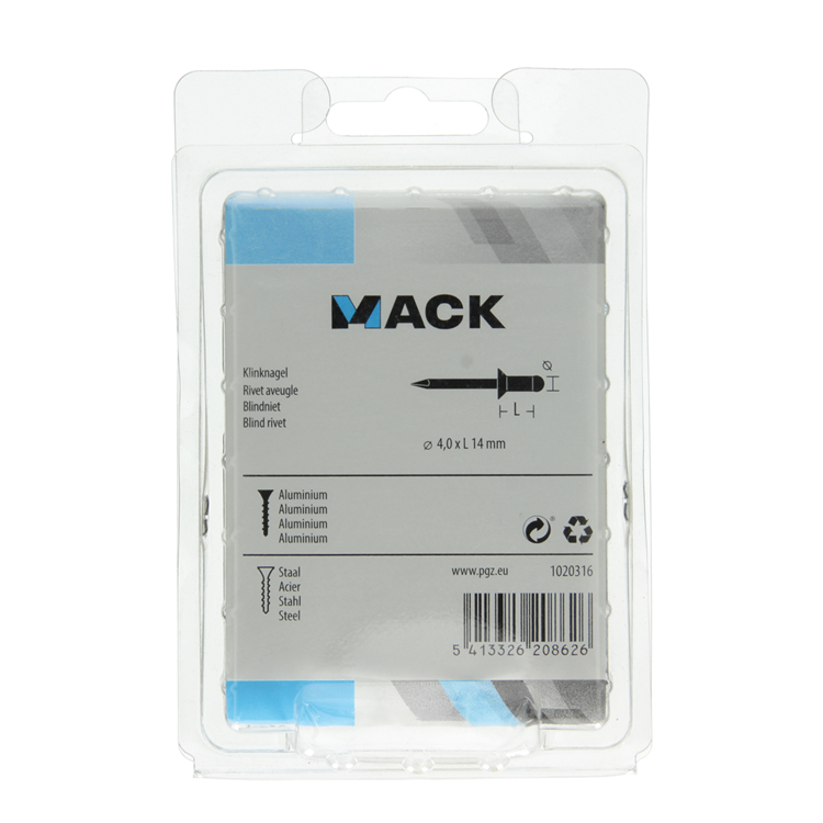 Mack 1020316 - 75 blindnieten alu 4,0x14mm | 5 stuks