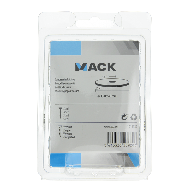 Mack 1018132 - carrosserie sluitring verzinkt20 st 13,0 x 40 mm | 5 stuks