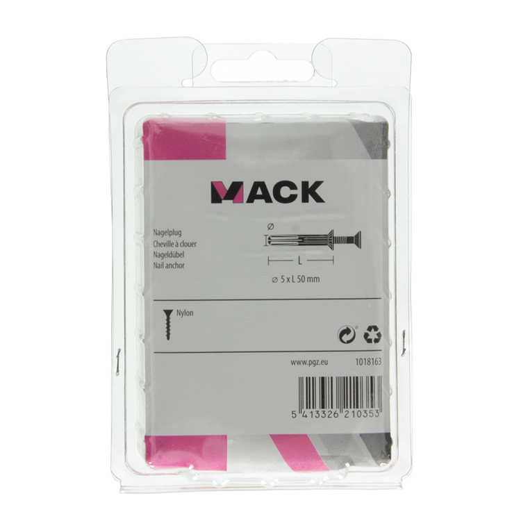 Mack 1018163 - nylon nagelplug polyamide 40 st 5 x 50 mm | 3 stuks