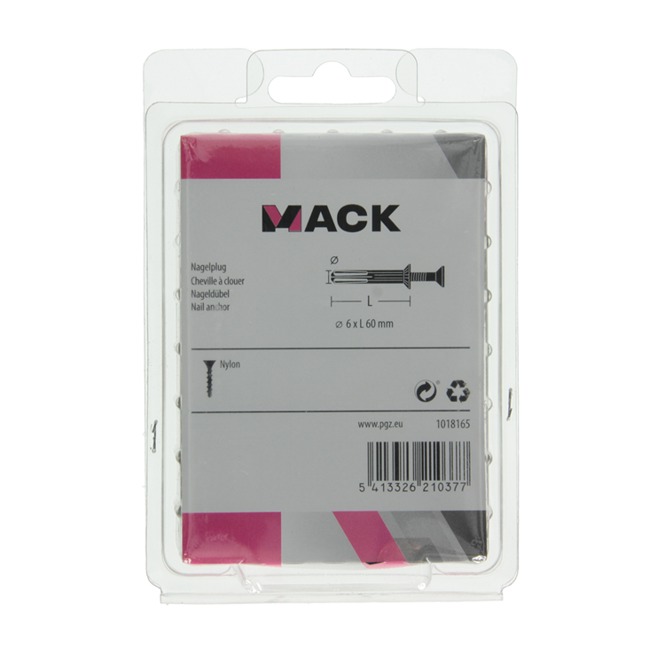 Mack 1018165 - nylon nagelplug polyamide 35 st 6 x 60 mm | 3 stuks