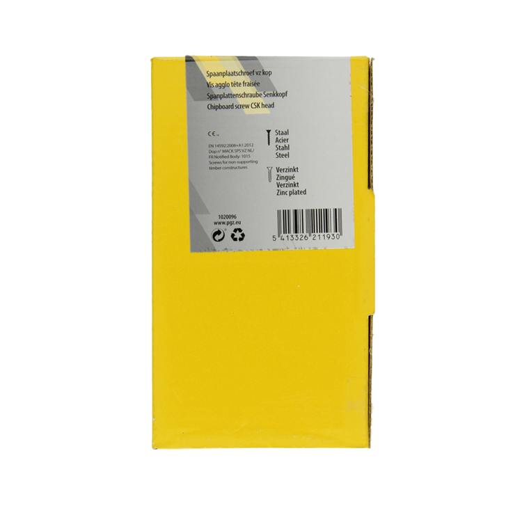 Mack 1020096 - spaanplaatschroef vz kop geelvz 200 st 4,0 x 50 mm | 3 stuks