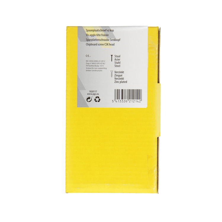 Mack 1020117 - spaanplaatschroef vz kop geelvz 100 st 5,0 x 70 mm | 3 stuks