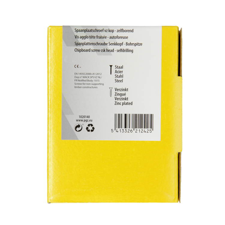 Mack 1020140 - spaanplaatschroef vz kp-zelfb.gvz 200st 4,0 x 45 mm | 5 stuks
