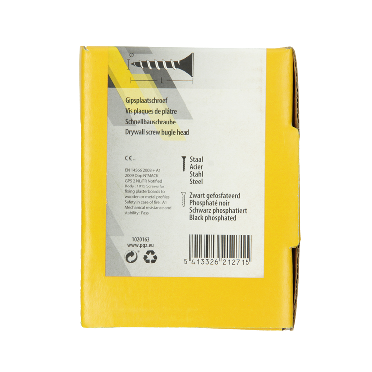 Mack 1020163 - gipsplaatschroef zwart gefosfat. 200 st 3,5 x 35 mm | 5 stuks