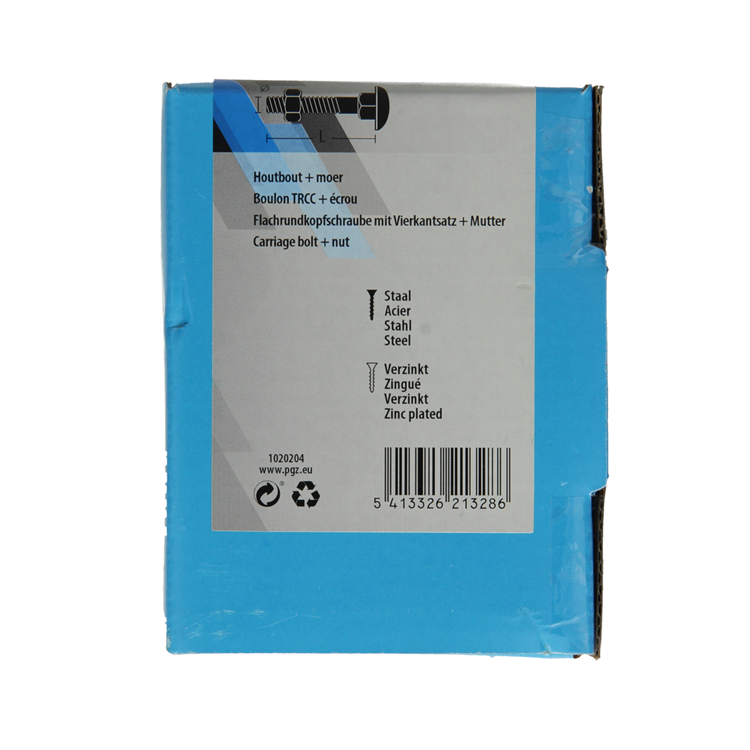 Mack 1020204 - houtbout + moer verzinkt 25 stm8 x 30 mm | 5 stuks