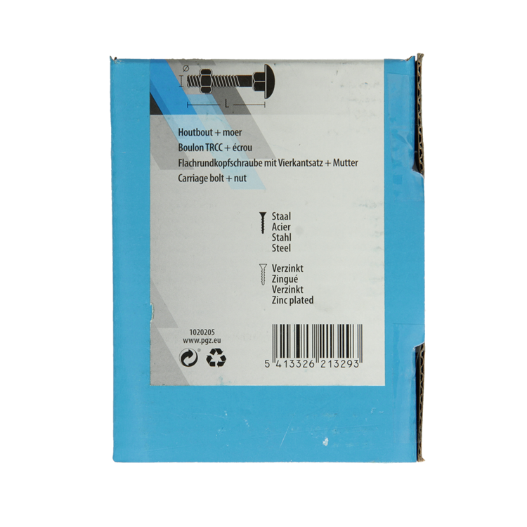 Mack 1020205 - houtbout + moer verzinkt 22 stm8 x 40 mm | 5 stuks