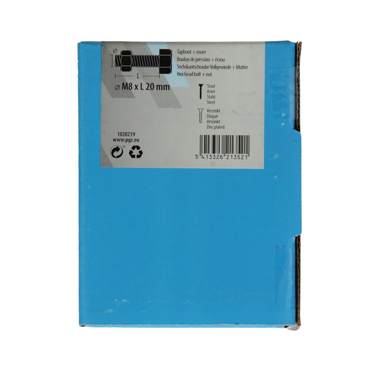 Mack 1020219 - tapbout + moer verzinkt 28 st m8 x 20 mm | 5 stuks