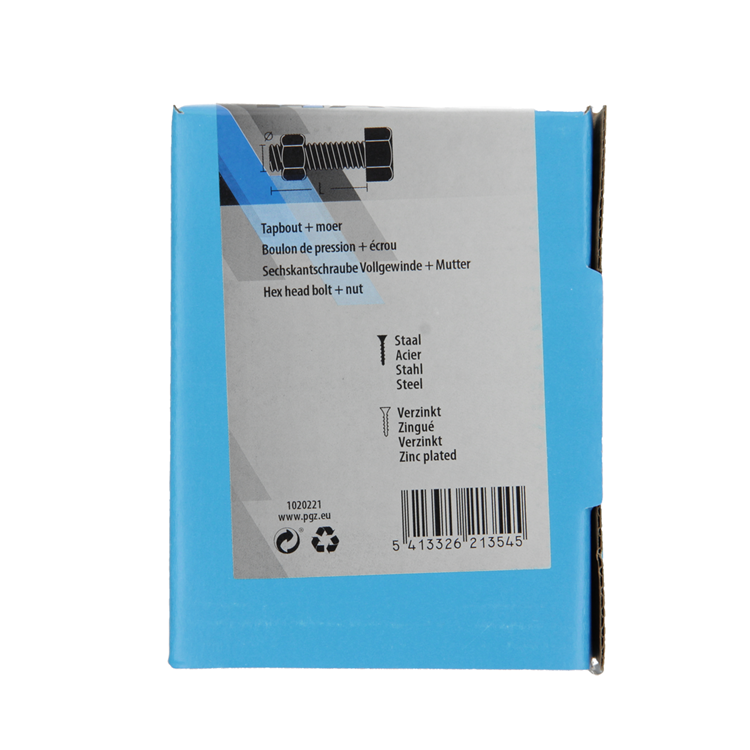 Mack 1020221 - tapbout + moer verzinkt 22 st m8 x 40 mm | 5 stuks