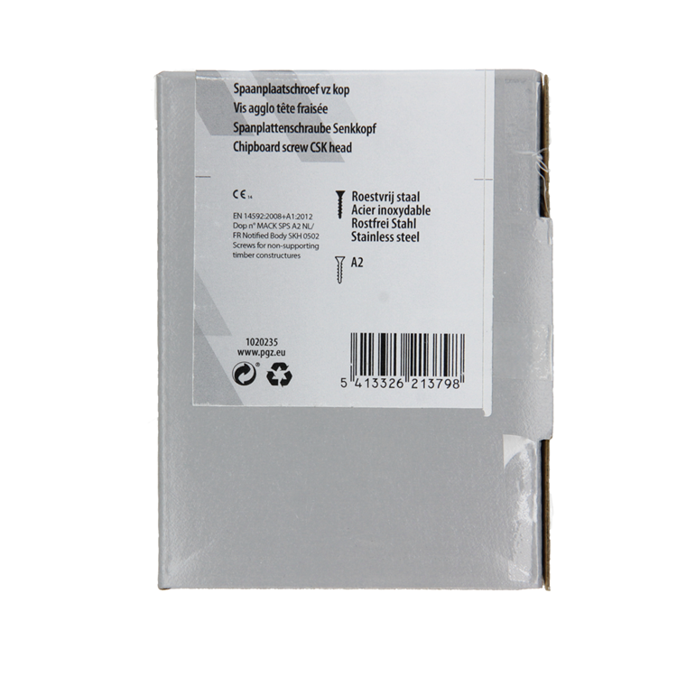 Mack 1020235 - spaanplaatschroef vz kop inox a2 200 st 4,0 x 40 mm | 2 stuks