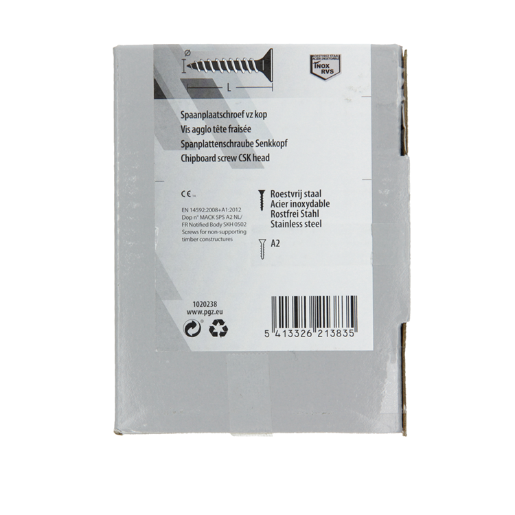 Mack 1020238 - spaanplaatschroef vz kop inox a2 200 st 4,5 x 30 mm | 2 stuks