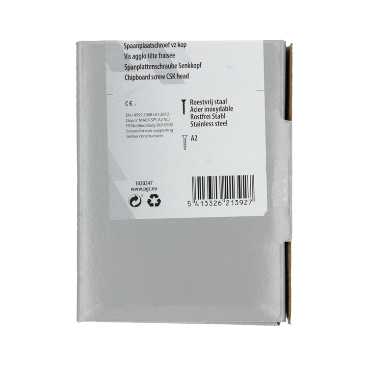 Mack 1020247 - spaanplaatschroef vz kop inox a2 50 st 5,0 x 70 mm | 2 stuks