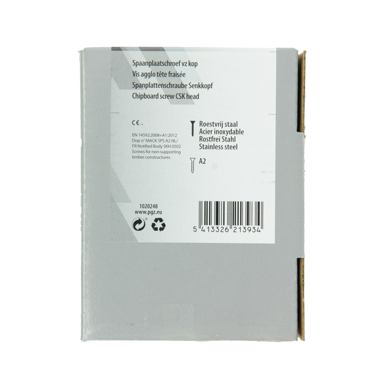 Mack 1020248 - spaanplaatschroef vz kop inox a2 50 st 5,0 x 80 mm | 2 stuks