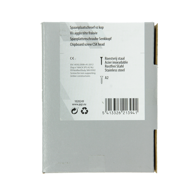 Mack 1020249 - spaanplaatschroef vz kop inox a2 50 st 5,0 x100 mm | 2 stuks