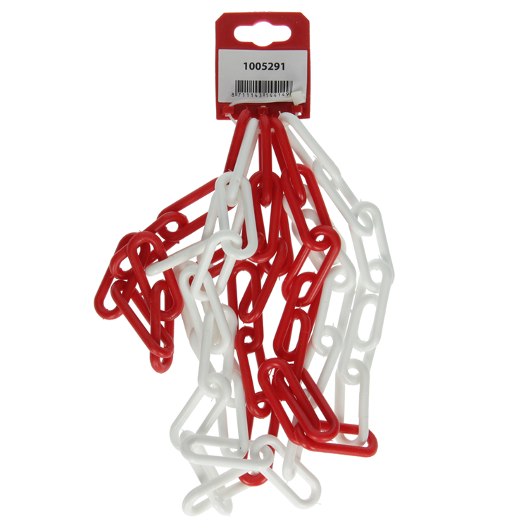 Mack 1005291 - kunststof ketting rood wit ø 6mm l 40mm 2m | 5 stuks