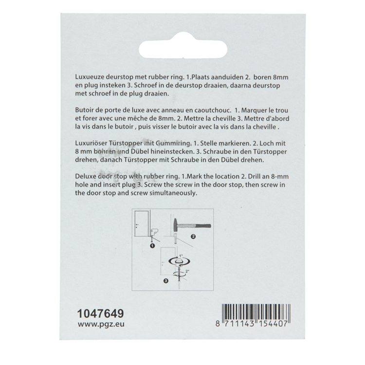 Mack 1047649 - deurstop cilindermodel vermessingd ø 20h30 mm 1 st pc | 6 stuks