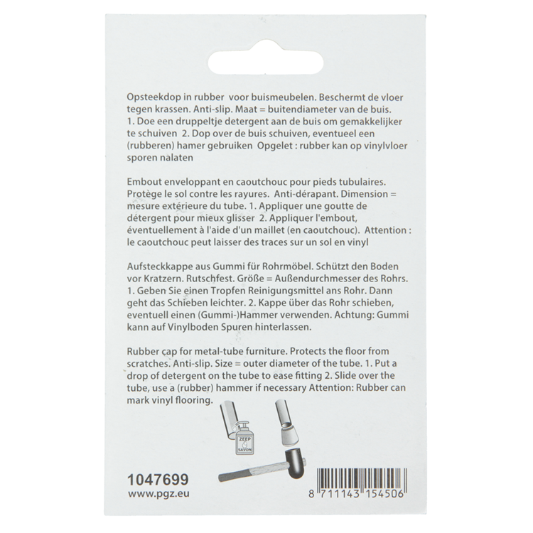 Mack 1047699 - opsteekdop rubber zwart ø 22 mm 4 st pcs | 6 stuks