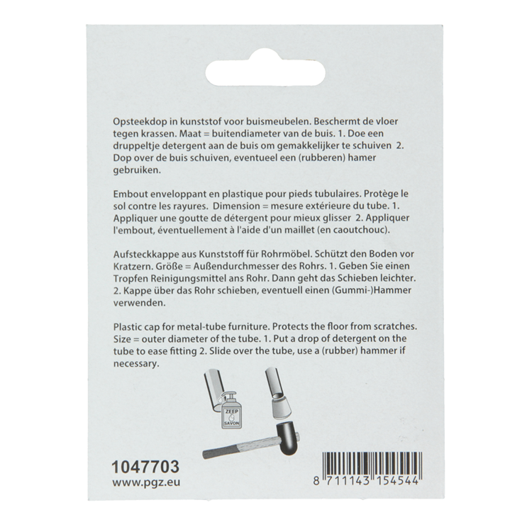 Mack 1047703 - opsteekdop kunststof zwart ø 19 mm 4 st pcs | 6 stuks