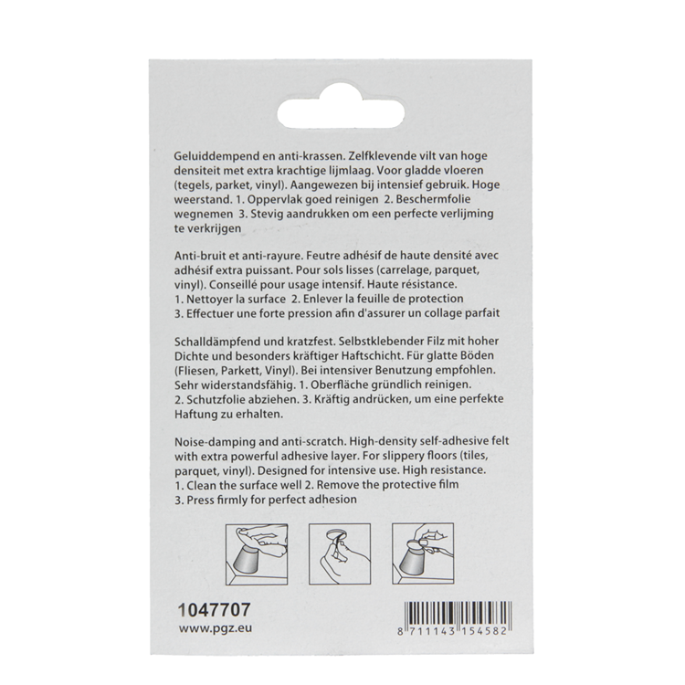 Mack 1047707 - super-vilt zelfklevend beige 19 x 19 mm 24 st pcs | 12 stuks