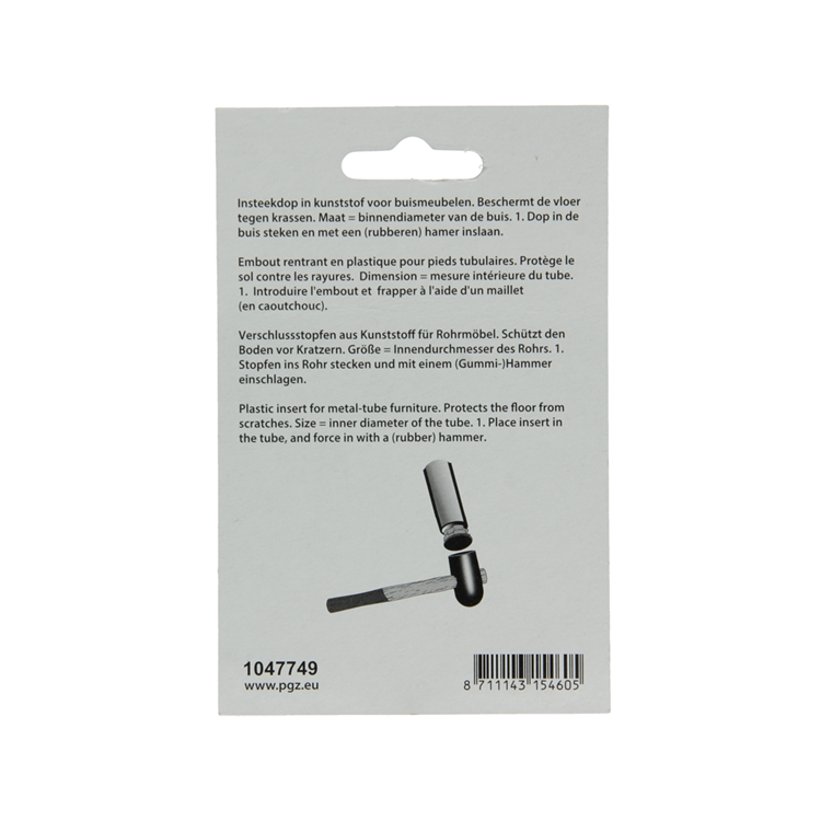 Mack 1047749 - insteekdop kunstsstof zwart 30 x 30 mm 4 st pcs | 6 stuks