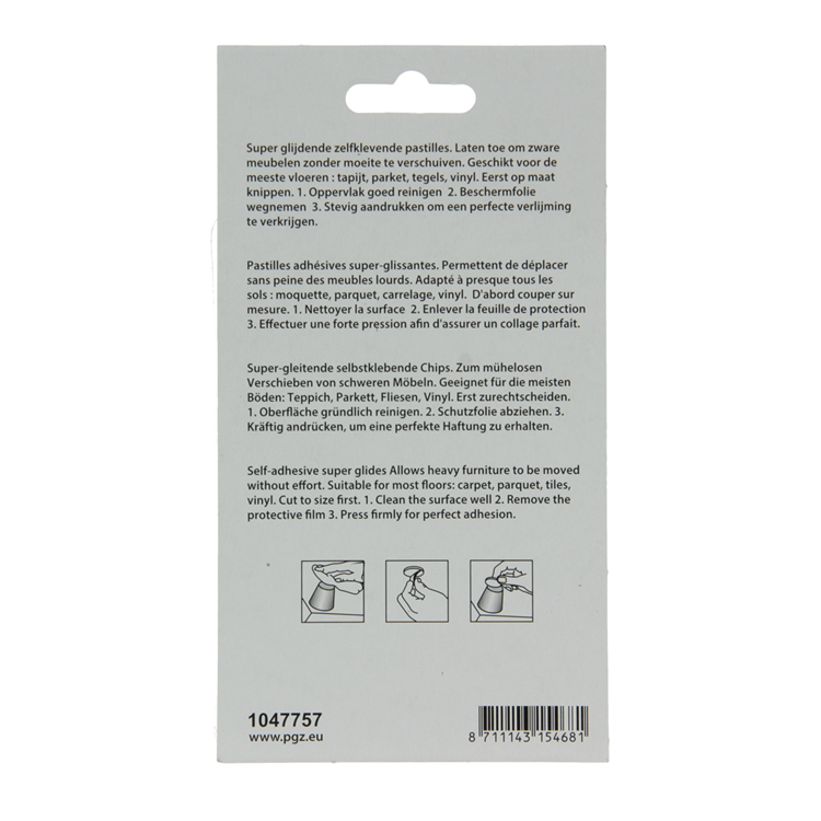 Mack 1047757 - super glijpastille zelfklevendgrijs 70 x 100 mm 1 st pcs | 12 stuks