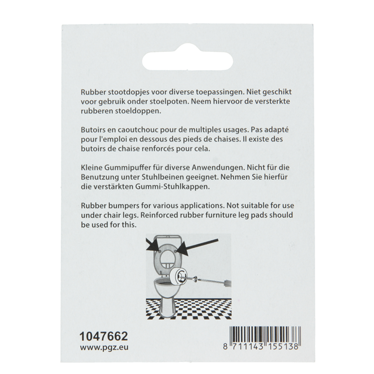 Mack 1047662 - stootdop rubber + schroef zwart ø 22 mm 4 st pcs | 6 stuks